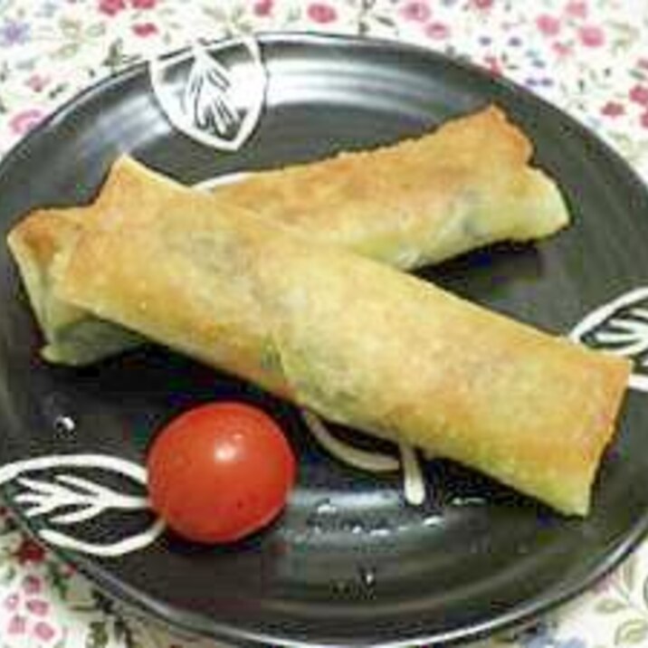 香菜入り♪豚小間と野菜の焼き春巻き
